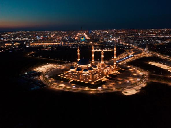 aerial view of the grand mosque of astana in kazak 2023 11 27 05 23 21 utc