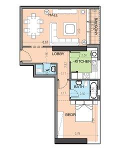 1 bedroom type b 10