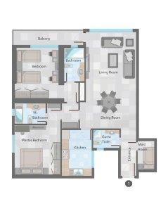 2 bedroom type 1