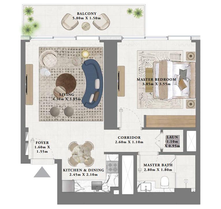 1br 758sqft suite 659sqft balcony 99sqft