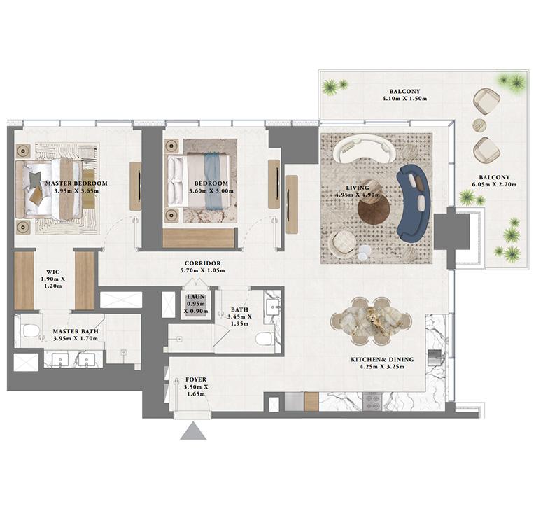 2br 1453sqft suite 1236sqft balcony 217sqft