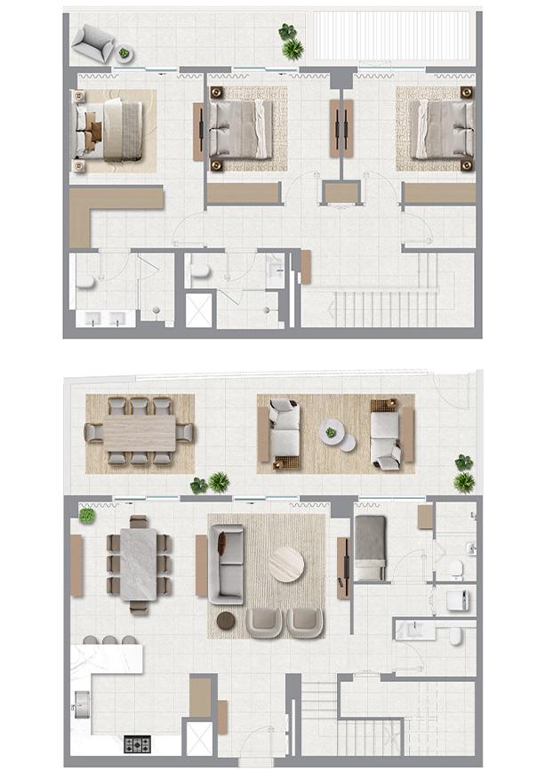 3br townhouse 2844sqft suite 2232sqft balcony 612sqft