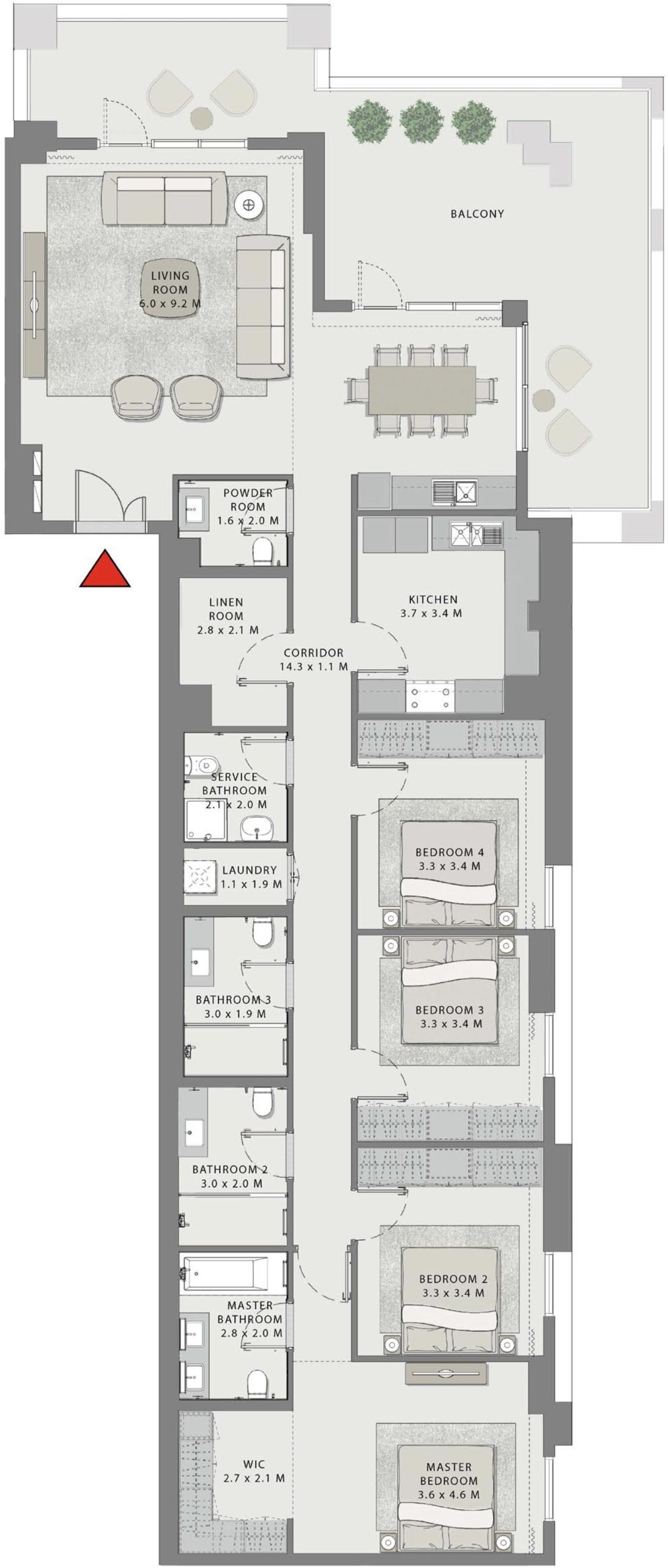 Emaar Creek Beach Grove Floor Plans 4BR scaled